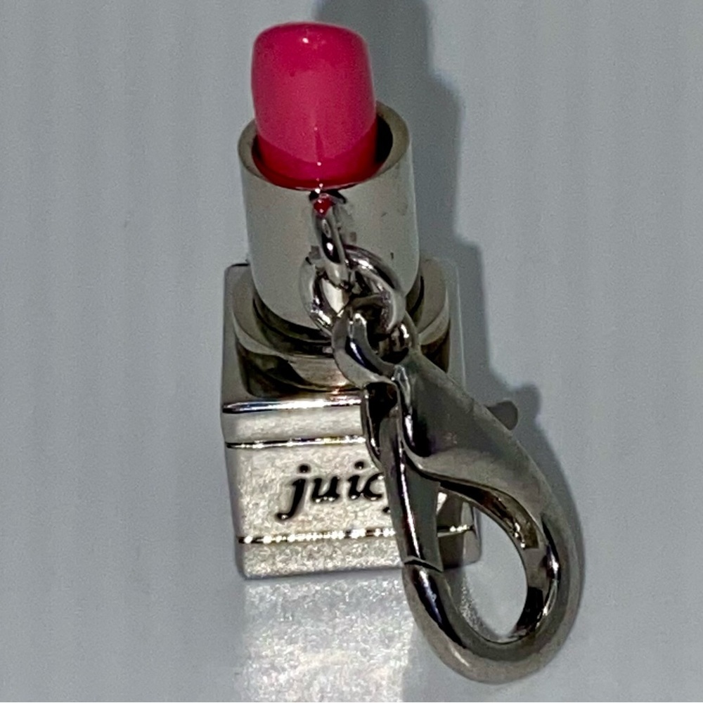 Juicy Couture silver tone and pink lipstick charm - Picture 3 of 9